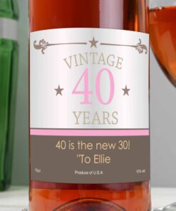 Personalised Vintage Numbers Rose Wine