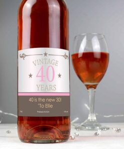 Personalised Vintage Numbers Rose Wine