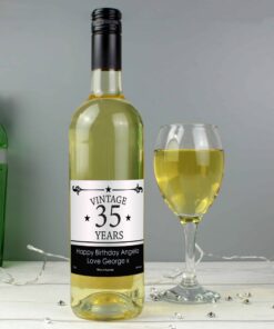 Personalised Vintage Numbers White Wine