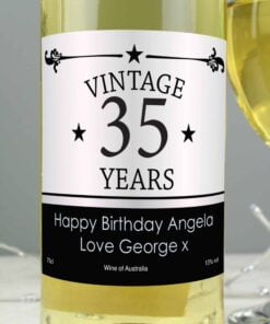 Personalised Vintage Numbers White Wine