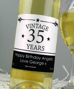 Personalised Vintage Numbers White Wine