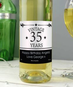 Personalised Vintage Numbers White Wine
