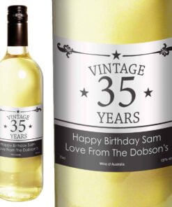 Personalised Vintage Numbers White Wine