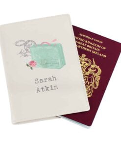 Personalised Vintage Pastel Travel Cream Passport Holder