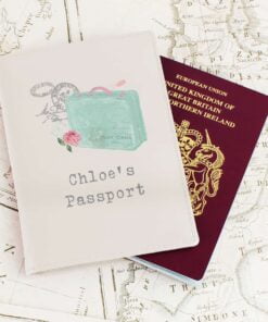 Personalised Vintage Pastel Travel Cream Passport Holder