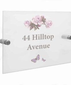 Personalised Vintage Rose Acrylic House Sign