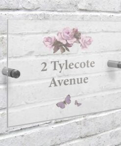 Personalised Vintage Rose Acrylic House Sign