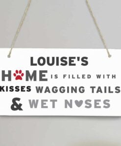 Personalised ‘Wagging Tails’ Dog Wooden Sign