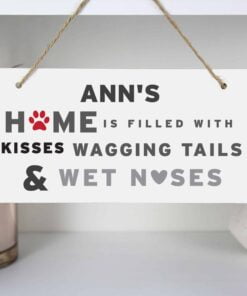 Personalised ‘Wagging Tails’ Dog Wooden Sign