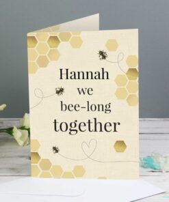 Personalised We Bee-Long Together Card