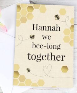 Personalised We Bee-Long Together Card