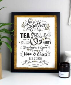 Personalised We Go Together Like… Black Framed Print