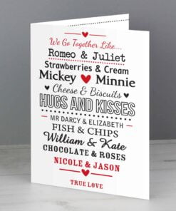 Personalised We Go Together Like…. Card
