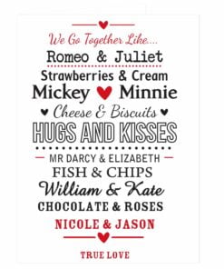 Personalised We Go Together Like…. Card