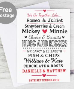 Personalised We Go Together Like…. Card