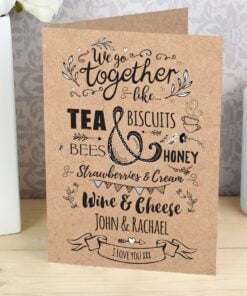 Personalised ‘We Go Together Like’ Gift Card