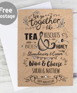 Personalised ‘We Go Together Like’ Gift Card