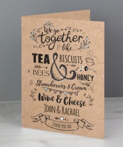 Personalised ‘We Go Together Like’ Gift Card