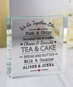 Personalised We Go Together Like… Large Crystal Token