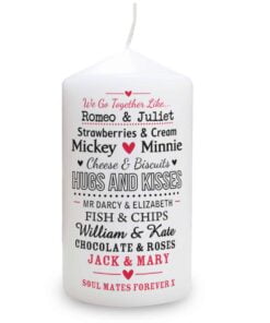 Personalised We Go Together Likeā¦. Pillar Candle