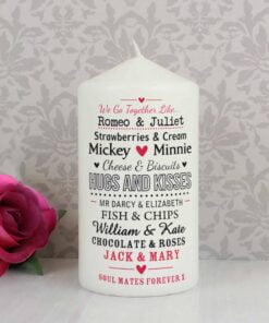 Personalised We Go Together Likeā¦. Pillar Candle