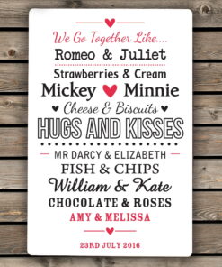 Personalised We Go Together… Sign