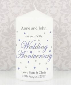 Personalised Anniversary Pillar Candle