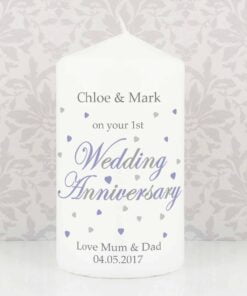 Personalised Anniversary Pillar Candle