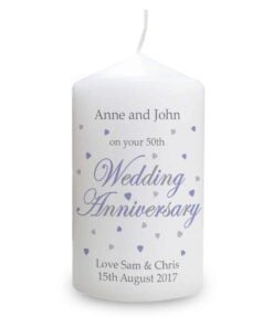 Personalised Anniversary Pillar Candle
