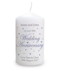 Personalised Anniversary Pillar Candle