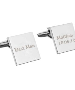 Personalised Wedding Role Square Cufflinks -1 line