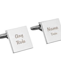 Personalised Wedding Role Square Cufflinks – 2 lines