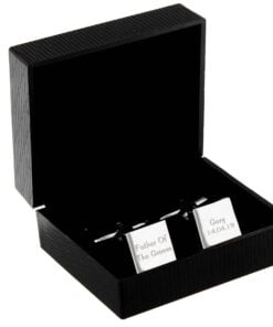 Personalised Wedding Role Square Cufflinks – 2 lines