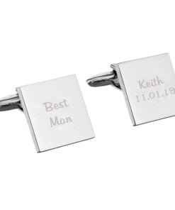 Personalised Wedding Role Square Cufflinks – 2 lines