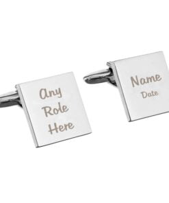 Personalised Wedding Role Square Cufflinks -3 lines