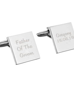 Personalised Wedding Role Square Cufflinks -3 lines