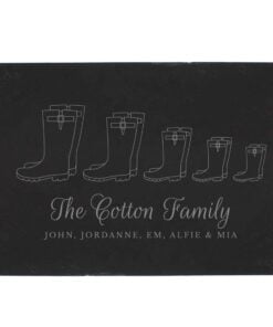 Personalised Welly Boot Family of Five Slate