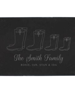 Personalised Welly Boot Family of Four Slate