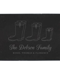Personalised Welly Boot Family of Three Slate