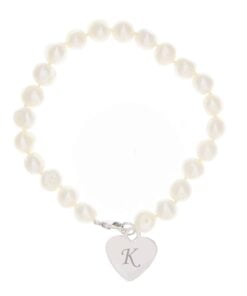 Personalised White Freshwater Scripted Initial Pearl Bracelet