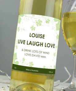 Personalised White Wine Ivy Label
