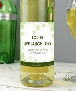 Personalised White Wine Ivy Label
