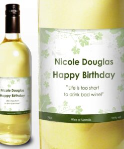 Personalised White Wine Ivy Label