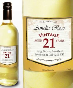 Personalised White Wine Vintage Age Label