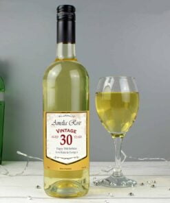 Personalised White Wine Vintage Age Label