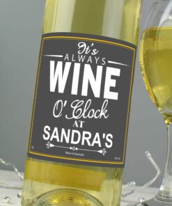 Personalised Wine O’Clock White Wine