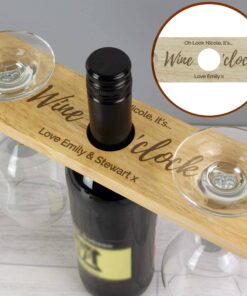 Personalised ‘Wine O’clock’ Wine Glass & Bottle Butler