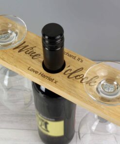 Personalised ‘Wine O’clock’ Wine Glass & Bottle Butler
