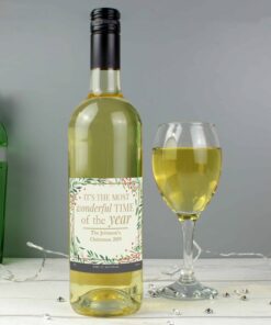 Personalised ‘Wonderful Time of The Year’ Christmas White Wine