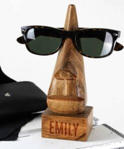 Personalised Wooden Nose-Shaped Glasses Holder